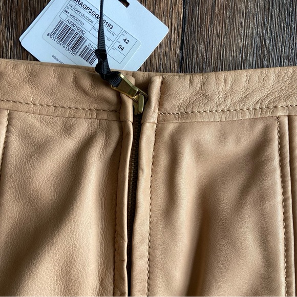 New with tags Red Valentino lamb skin leather tiered ruffle lace Nappa skirt 4 - Picture 9 of 15